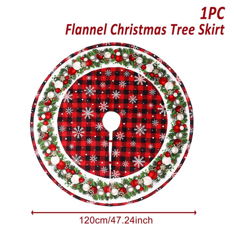 Christmas Flannel Tree Skirt Crafts Tree Surround Base Set  Merry Christmas Decoration for Home 2024 Xmas Ornaments Navidad 2025