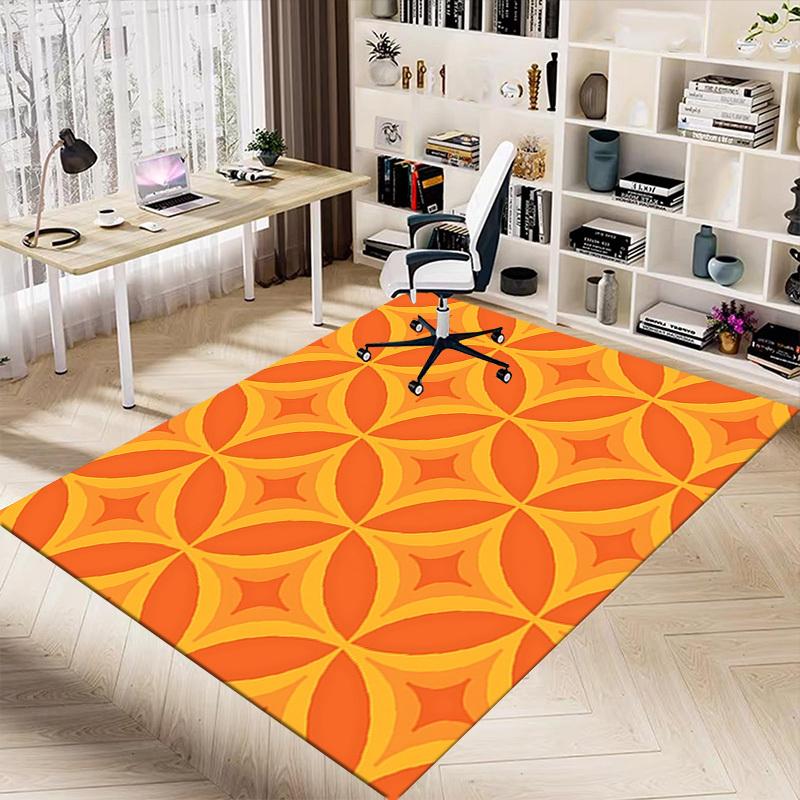 1 st Orange Mönster Extra Stor Halkfri Golvmatta, Kontor, Familj, Sovrum Stor Yta Matta Inomhusmattor, Livliga Färger