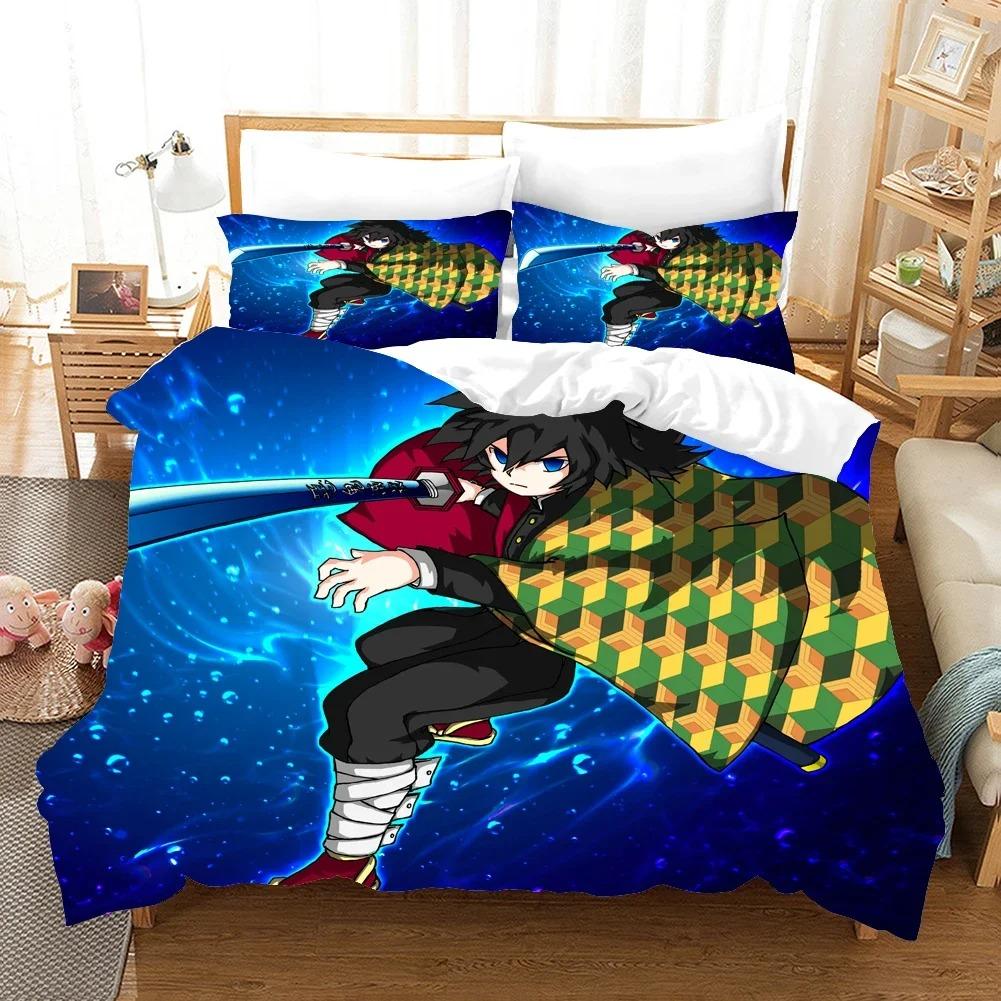 Comfortable Anime Print Bedding Set With Duvet Cover And Pillowcases Twin Full Queen King Sizes For All Ages