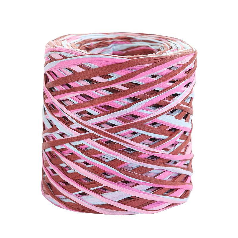 200 Meters Kindergarten Hand-Woven Rope, Colored Lafite Paper Rope, Baking Packaging Tape Diy Hand-Woven