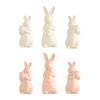 Easter Holding Egg Rabbit Figurine Ceramics Bow Tie Bunny Statue Sculpture Spring Easter Holiday Party