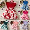 Summer Girl Dress With Floral Print For Toddler Girls Gift For Birthdays