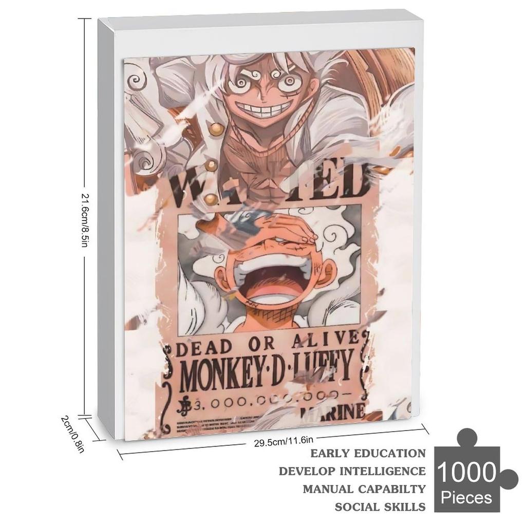 Cike One Piece Monkey Luffy Jigsaw 1000 Character Anime Moe Educational Toy for and Christmas Beginner Wall Decor D. Puzzle, Pieces, Pattern, Wooden,
