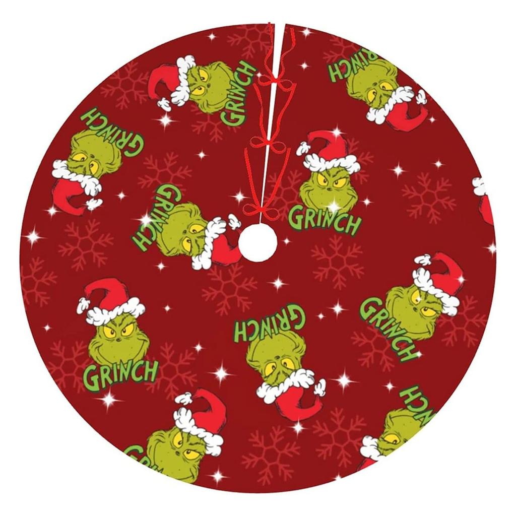 120cm Christmas Cute Floral Tree Skirt Warm Atmosphere Floor Mat Decoration Rug