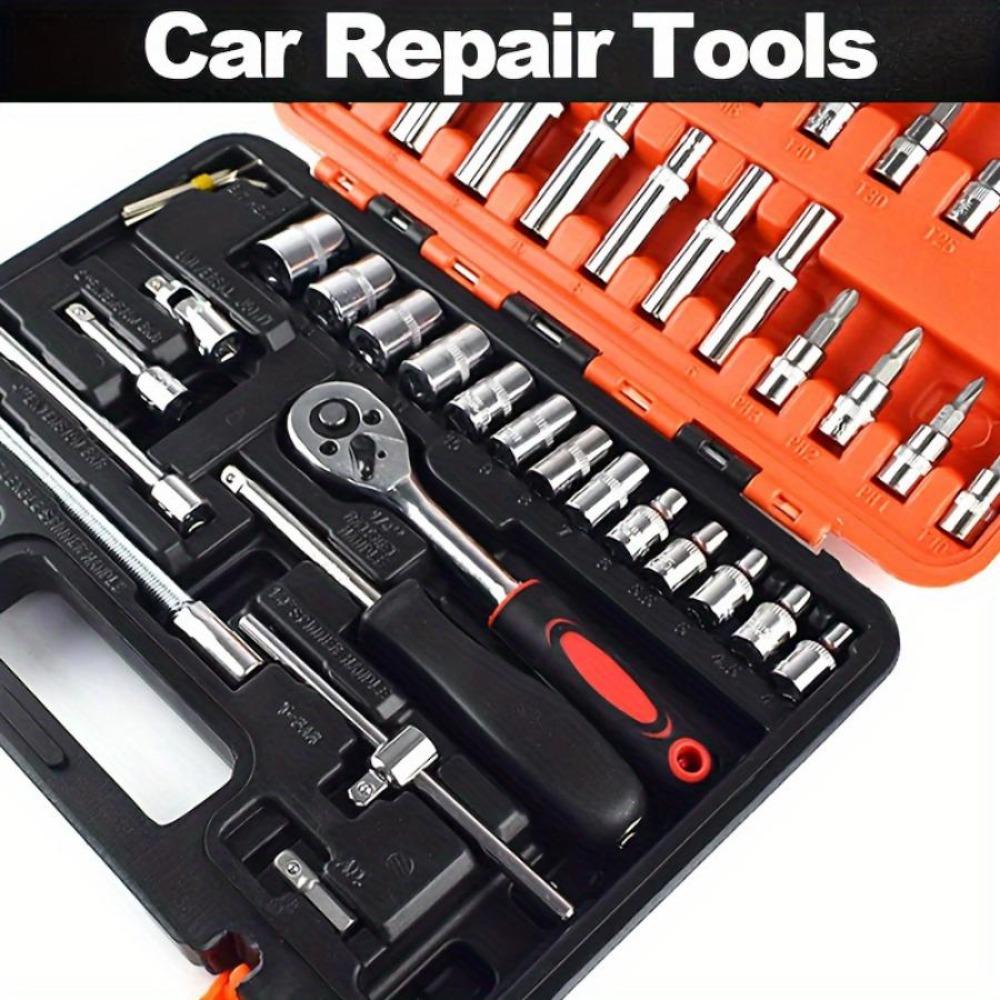 53-Piece Universal Automotive Tool Set - Comprehensive Car Maintenance Kit for DIY Repairs & Daily Use - Durable, Without Battery, Manual Operation