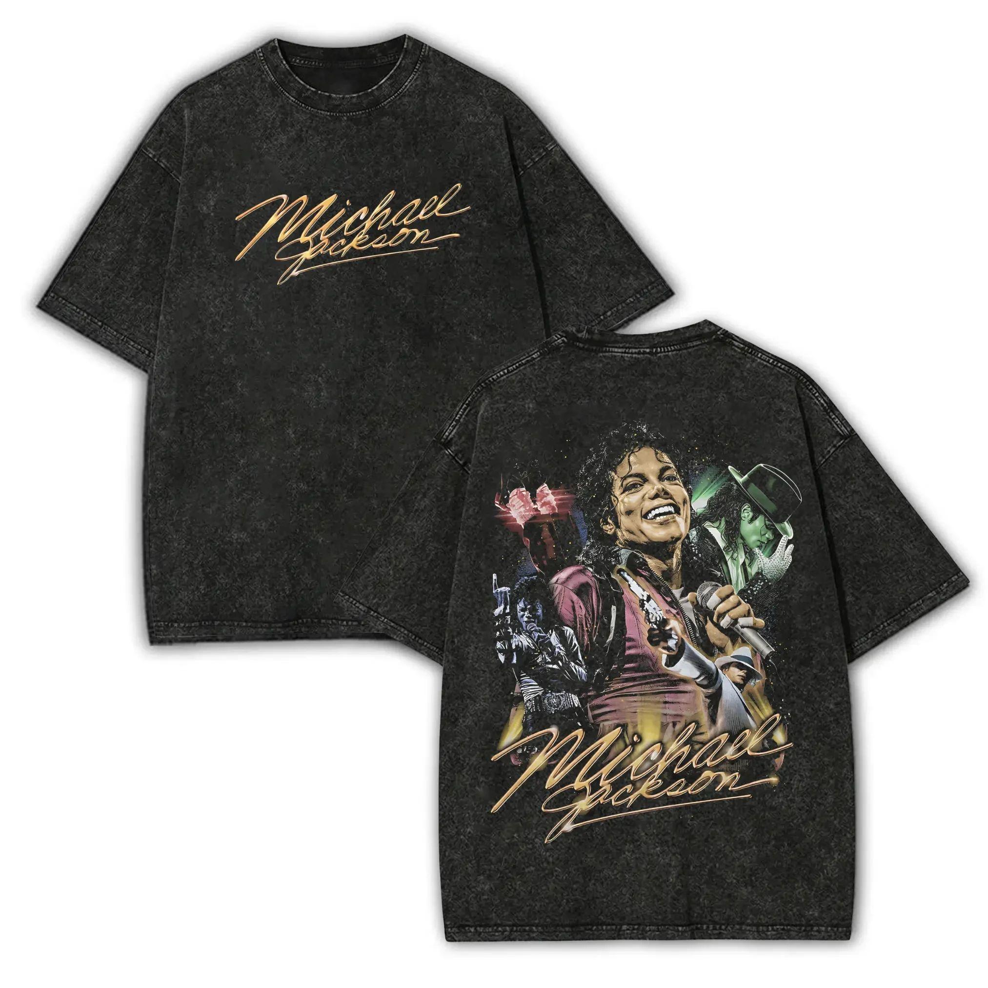 

2026 New Movie Michael Jackson Graphic MJ Vintage Washed T Shirt Cotton Unisex Men‘s Women s T-Shirt Y2k Oversized Tee Fans Gift L