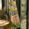 700/1000ml Large-capacity Glass Cup High Borosilicate Bamboo Lid Time Scale Portable Water Cup Tea Cup Accompanied By Gift Cups