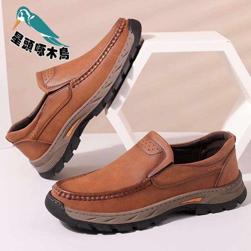 

2025 casual leather shoes autumn new men s shoes low-top platform outdoor tooling shoes hiking shoes 38