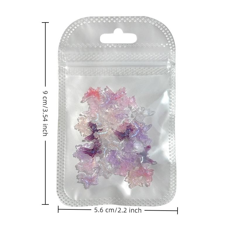 30Pcs Butterfly Mix Nail Charms 3D Ice Translucent Flash Multicolour Nail Decorations Accessories Nail Art Enthusiasts