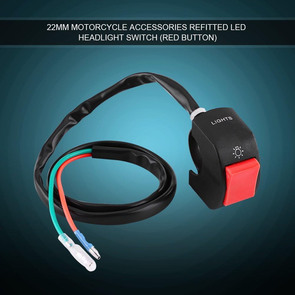 7/8inch Motorcycle Handlebar Switch Control,Universal Mount LED Headlight On/Off Switch with Button for Motorcycle Dirt Bike ATV LED Headlight Light