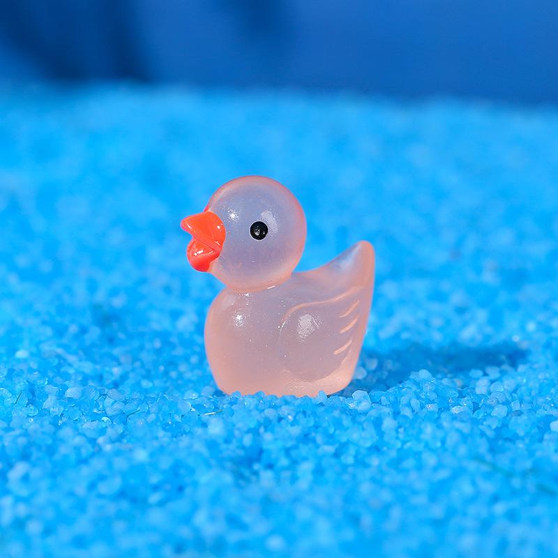 Glowing Luminous Duck Figurines - Colorful Resin Micro-Landscape Ornaments