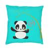 Kawaii Panda Bear Patterns Cushion Cover Sofa Home Decor Animal Cartoon Square Throw Pillow Case 45X45