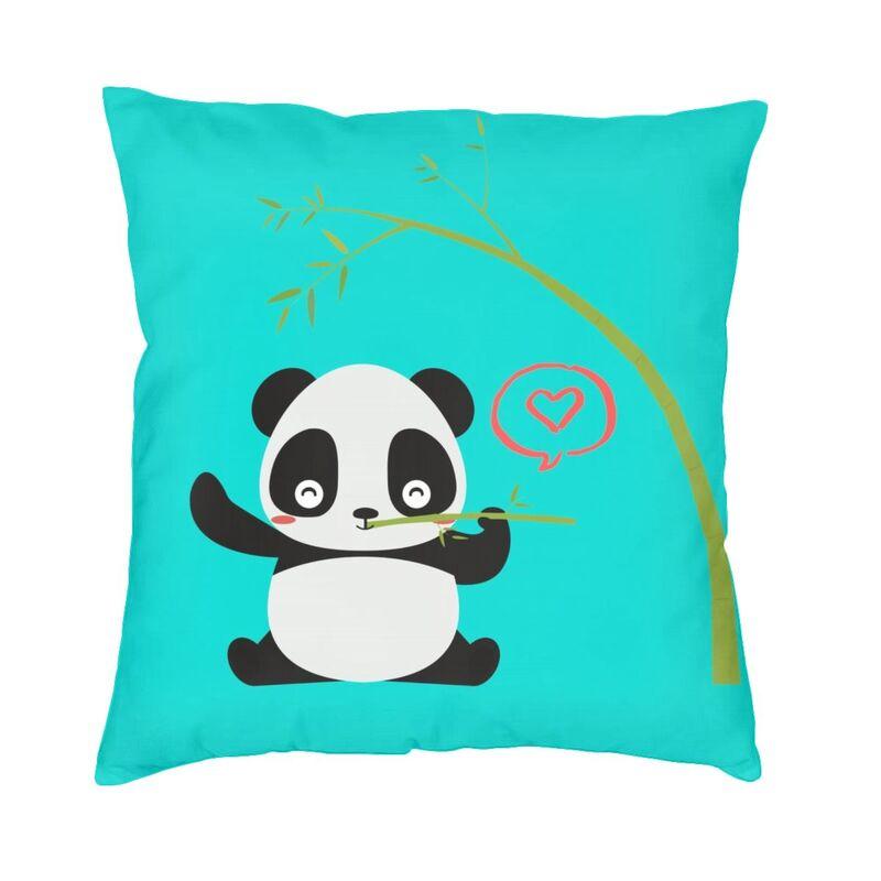Kawaii Panda Bear Patterns Cushion Cover Sofa Home Decor Animal Cartoon Square Throw Pillow Case 45X45