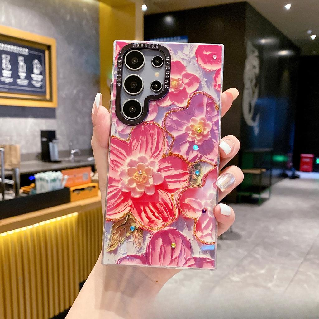 Rainbow Painting, Butterfly Oil Painting, Suitable for Samsung S25ULTRA Phone Case, Anti-drop S24 Resin Blue Light IMD