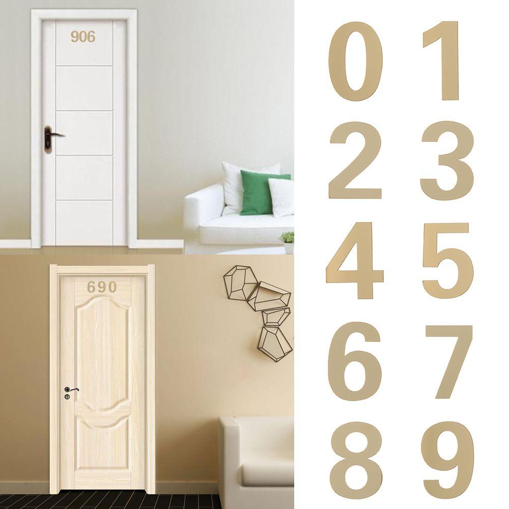 1Pcs Modern Hotel Home Sticker Address Self-adhesive Door Plate Number House Drawer Sign Gate Digits Door Numeral Plaque