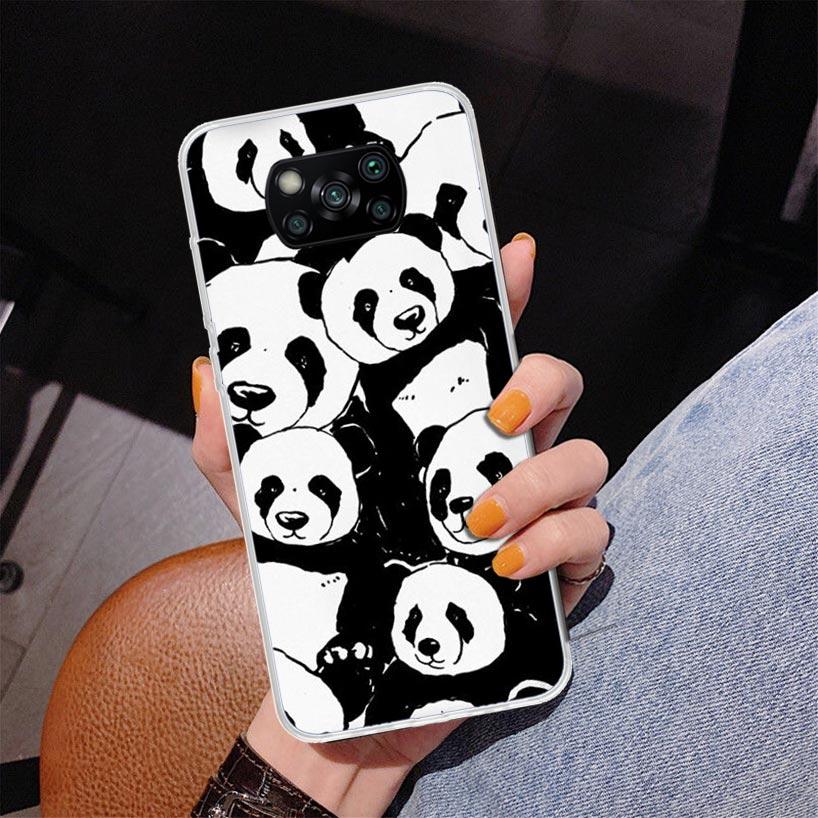 Cartoon Cute Panda Bear Phnoe Case for Xiaomi Poco X5 X6 X7 Pro X4 Gt F7 Ultra M8 M7 Redmi 15C 15 13C 13 12C 12 Unique Cover Coq