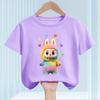 Pure Cotton Short-sleeved Round-neck T-shirts for Girls and Boys, Summer Cute Tops for Children