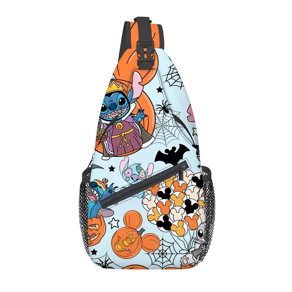 Breast Bag Women'S Fashion Oxford Cloth Cartoon Shoulder Messenger Bag Large Capacity Cycling Breast Bag
