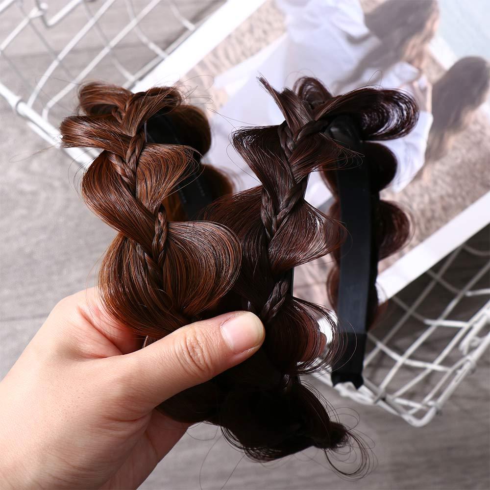 Wide-brimmed Twist Braided Korean Style Headwear Female Hairbands Wig Headband Wide Hair Hoop