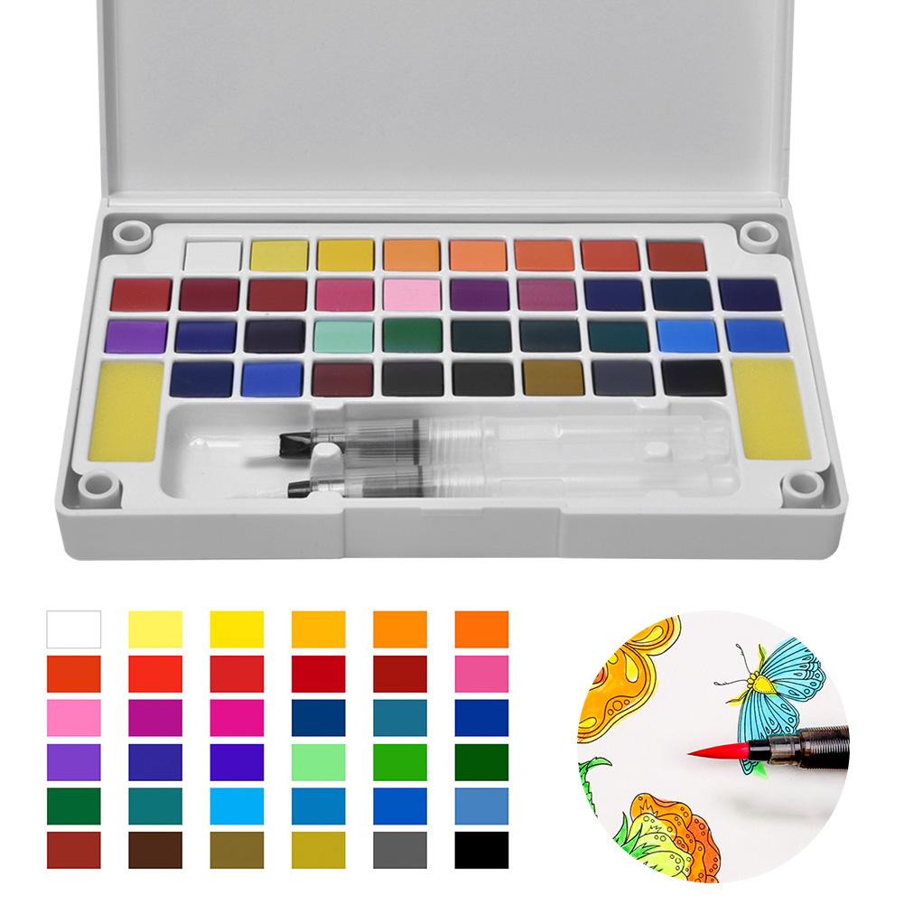 Solid Pigment Children Outdoor Sketch Painting Portable Pigment Kit Art Supply36 Colors