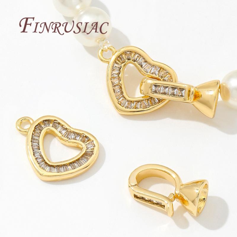 18K Gold Plated Brass with Zircon Clasps For Jewelry,Fasteners For Bracelets Connectors,Accessories DIY Jewelry Making Supplies