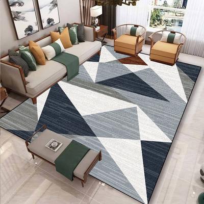 European Modern Geometric Carpet for Living Room Plush Decoration Home Nordic Non-slip Floor Mat Washable Bedroom Cloakroom Rugs