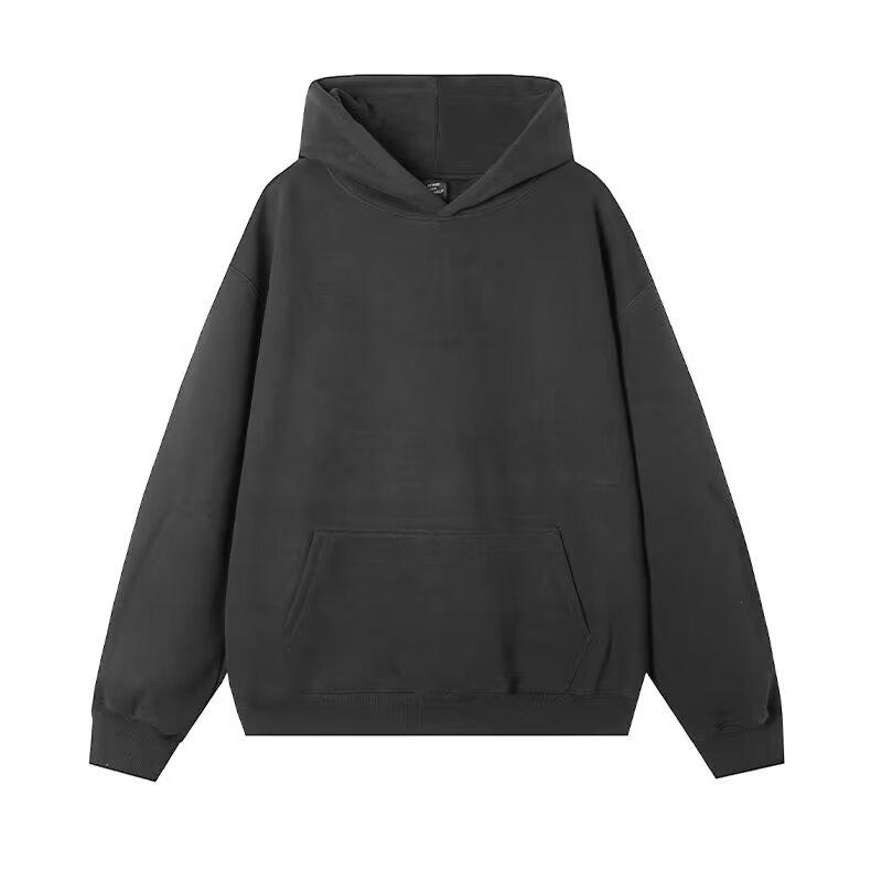 

400G Heavy Hooded Sweater Men S Autumn And Winter Trendy Brand Cotton Hoodie American Retro Flower Gray Couple Coat 3XL темно-сірий
