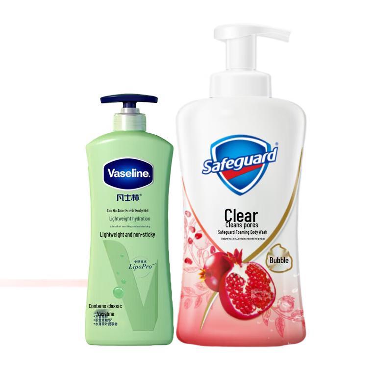 Vaseline Aloe Fresh Body Lotion & Pomegranate Shower Gel Set