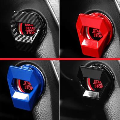 1Pcs One-Key Start Ignition Engine Stop Push Switch Button Protective Cover Decoration Sticker Car Interior Accessories