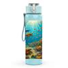 1PC Underwater Ocean Fish Scene Print 750ml Color Plastic Sports Water Bottle Leakproof Flip Straw Lid Suitable for Sports Office Home Use