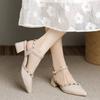 Medium Heel Thick Heel Bag Head Sandals French Versatile Fairy Style Pointed Single Shoes Female 2025 Summer and Autumn New Non-slip Fashion