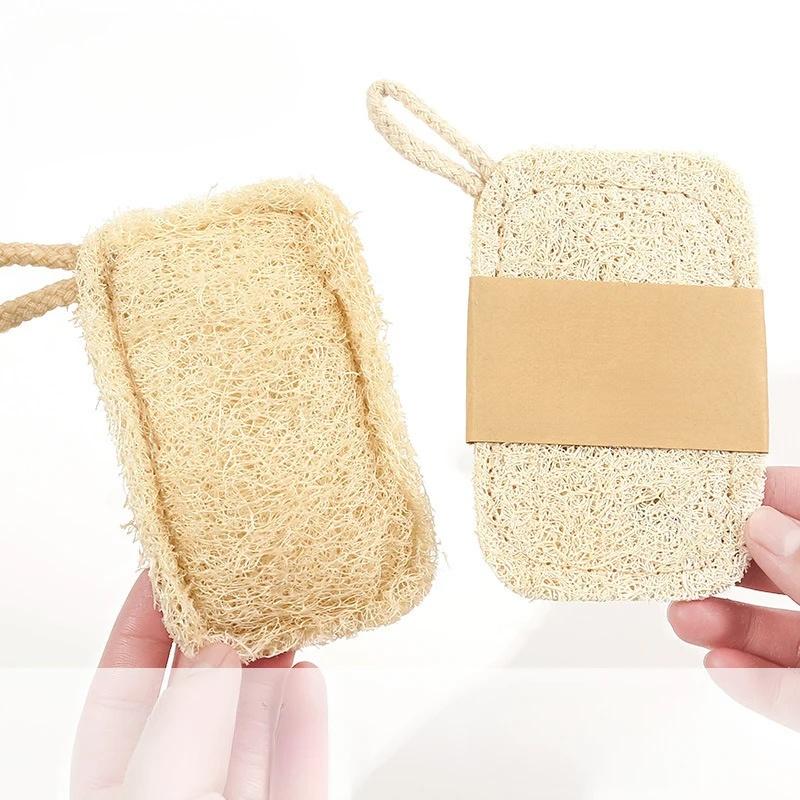 6pz Spugne Esfolianti di Luffa Naturale - Spugna Delicata per il Corpo per Doccia e Bagno, Cuscinetti Detergenti in Fibra di Bambù
