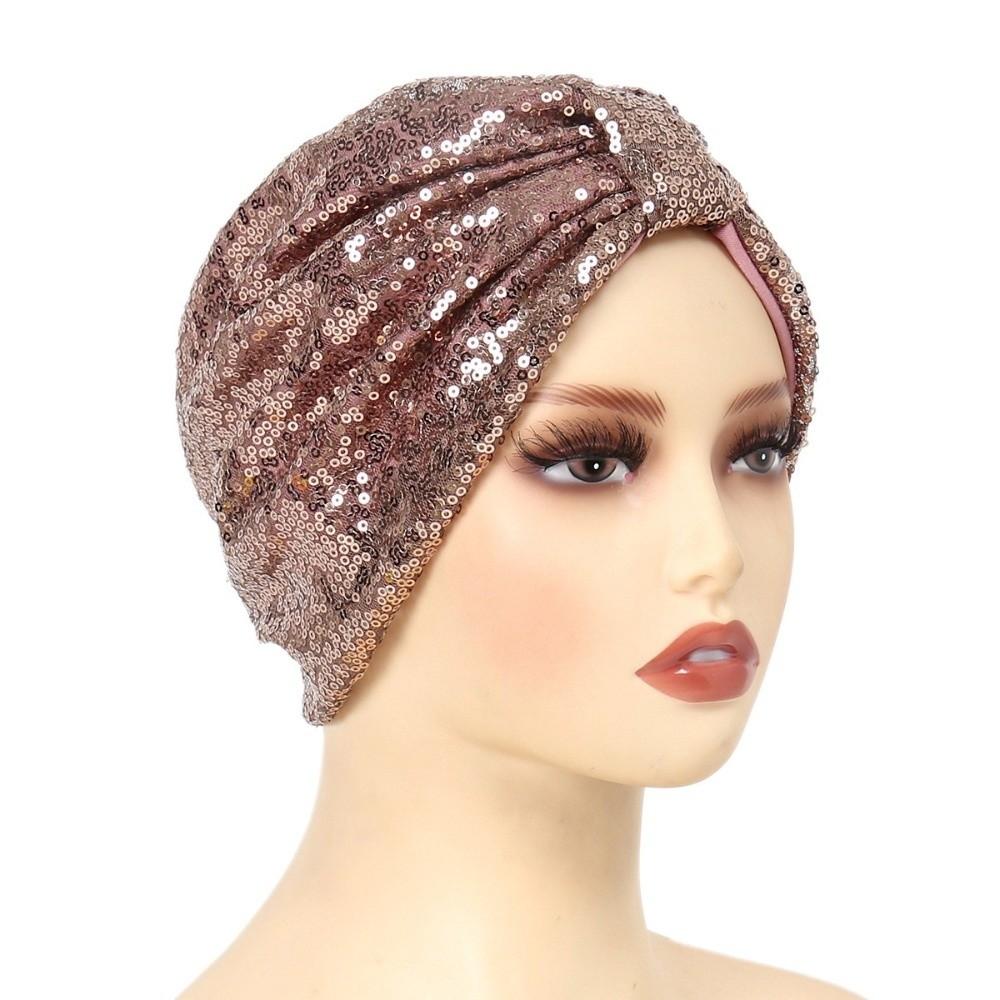Headwear Hijab Hat Ramadan Muslim Muslim Sequin Hijab Scarf Elegant Turban Cap Women