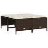 Vidaxl 5-Cz. Garden Furniture Set With Cushions, Brown, Poly Rattan
