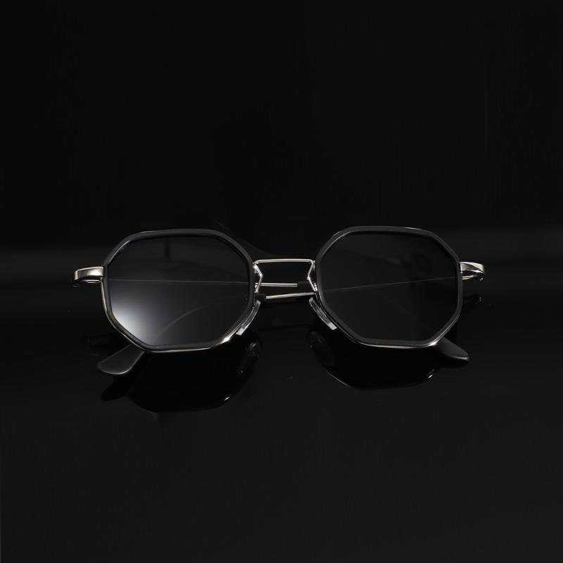 Geometric Polygon Metal Sunglasses for Men - Casual Retro Classic Elegant Simplistic Fashion Eyewear Outdoor Fishing,Vacation, & Driving