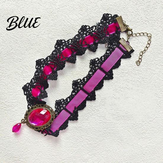 Romantischer Spitzenhalsband-Accessoire Vintage-Halskette Gotischer Choker mit Oval