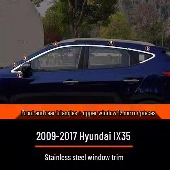 Stainless Steel Car Window Trim for 09-17 Hyundai IX35