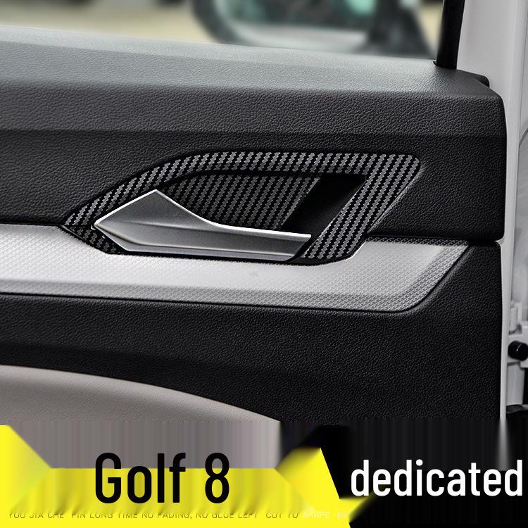 Compatible with 2021 VW Golf 8th Gen Interior Mod: Carbon Fiber Center Console & Door Protection Stickers