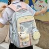 Junior High School Student Schoolbag Girl Cute Japanese Transparent Pain Bag Large Capacity Travel Backpack Student Backpack Tide
