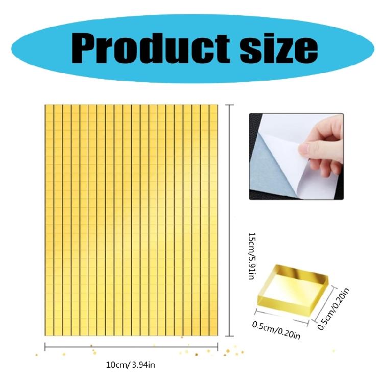 Self Adhesive Mirror Tiles 10x15cm Size with 5x5mm Tiles for DIY Projects and Home Decoration Elegant Wall Sticker