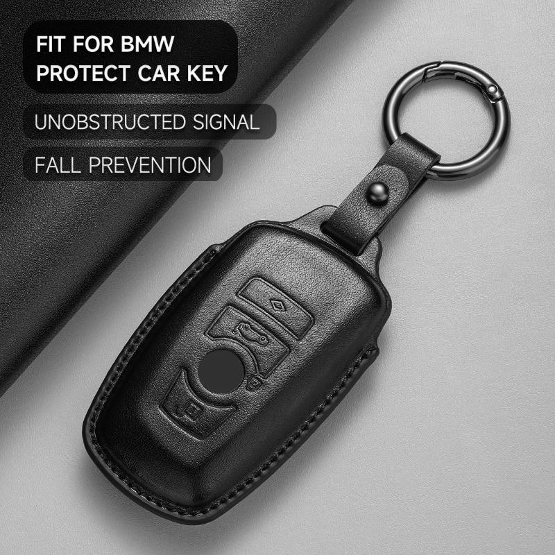 Leather Car Key Cover Case Protection Shell Keychain For Bmw F20 F30 F31 F21 F11 X3 F25 X4 I3 M3 M4 1 3 4 5 Series 320i 530i 550
