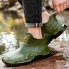 Men's 36-46 Size Large Size   Waterproof Short-tube Rain Boots Fashion Casual Thick-soled Water Shoes Outdoor Wear-resistant Boat Shoes