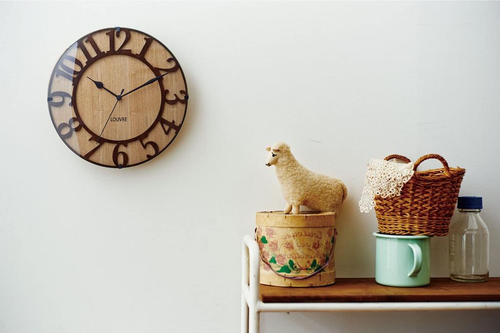 Interform Wall Clock Clock Muse Wood Wood Nordic Brown Black Radio-Controlled CL-8333 30×D4.5cm