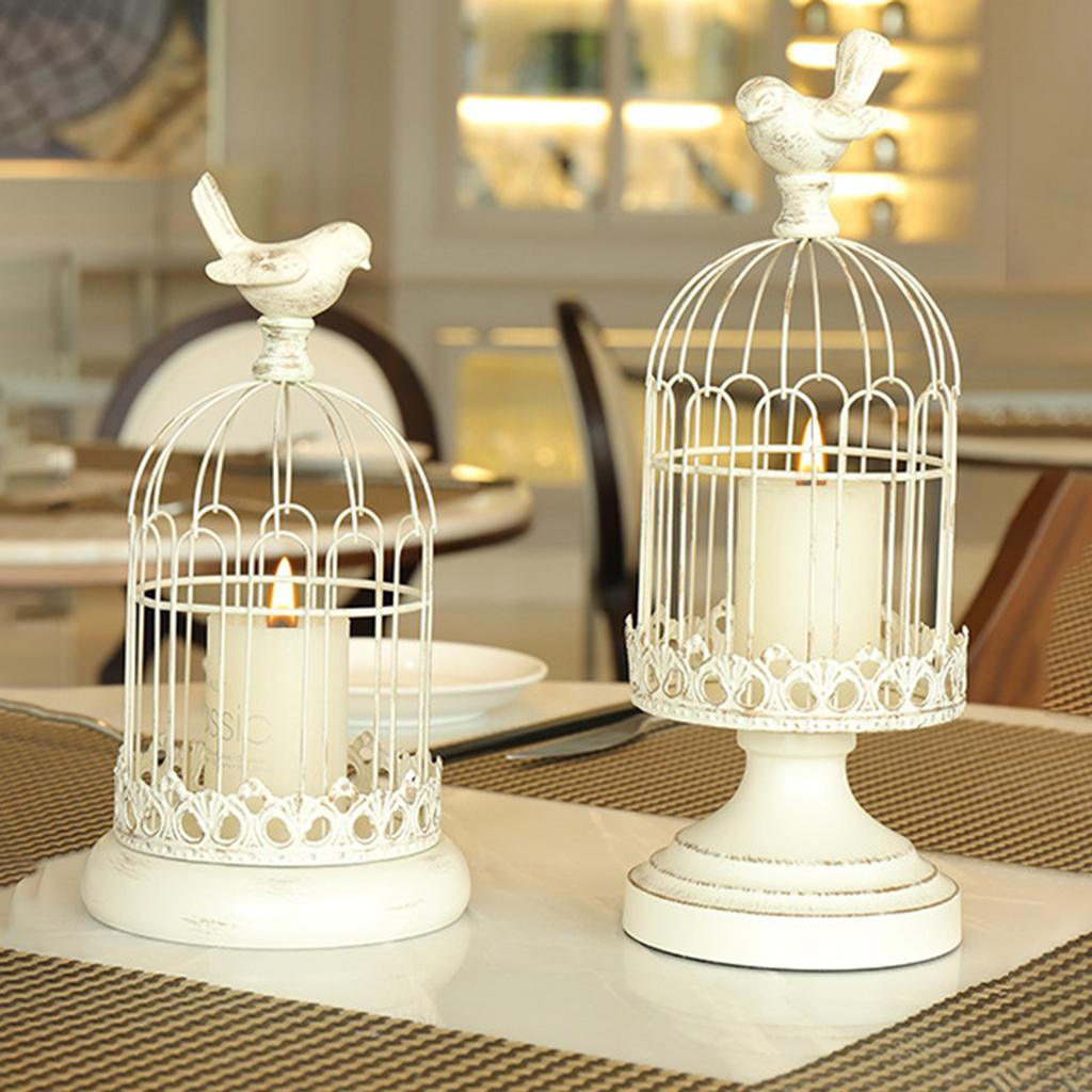Mum Dekorasyonu Ferforje Kafes Çay Işığı Fenerler Vintage Düğün Ev Masası