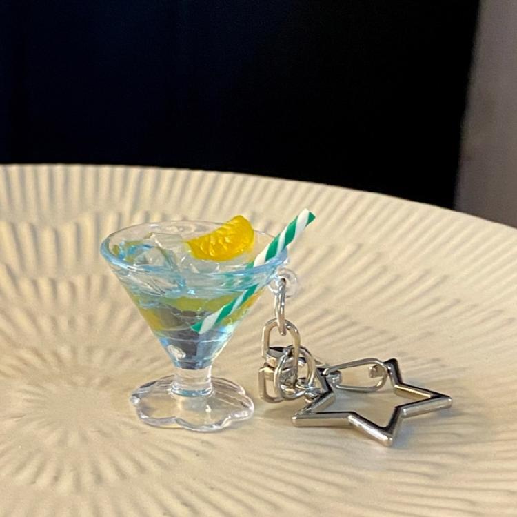 Keys Rings Ornament Juice Cup Pendant Fashion Keyring Accessories for Keychains