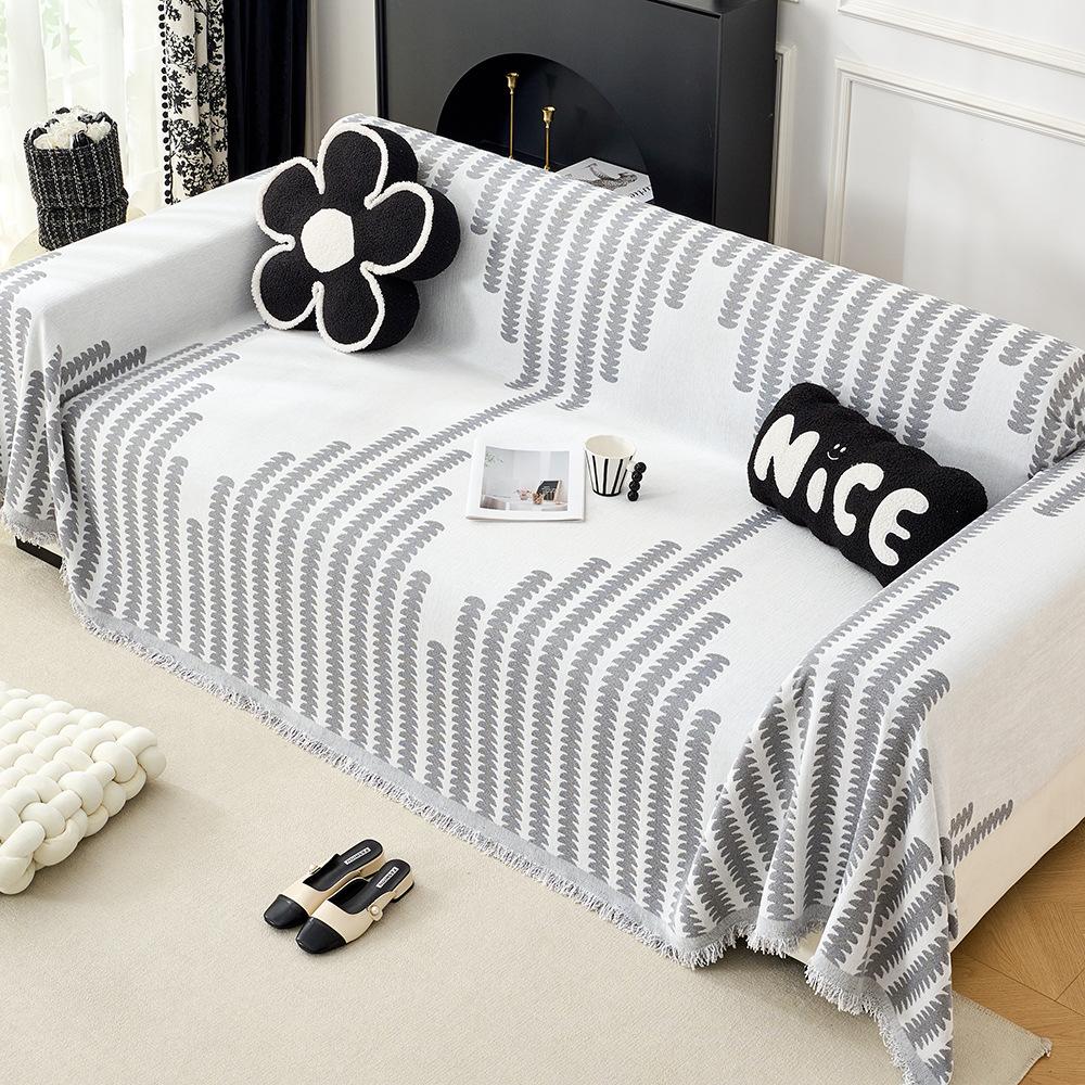 Nordic Style Sofa Throw Blanket Universal Woven Sofa Cover with Tassels Mutil- Outdoor Picnic Blankets Tapestry Cover