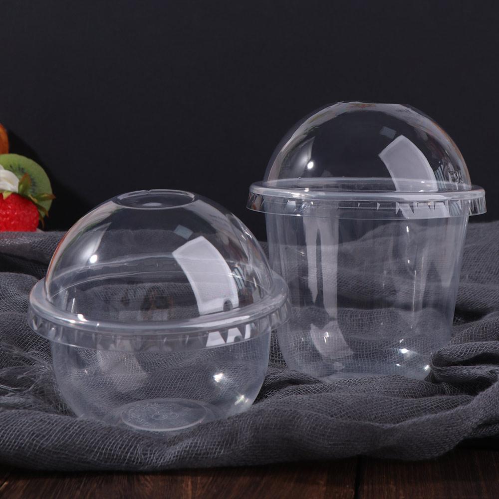 50pcs 250/360/500ML Ice Cream Cup U Shaped Dessert Cup Drinkware Salad Cup  Jelly