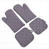 Oven Mitts Pot Holders Set Heat Proof Cotton Non Slip Kitchen Oven Gloves with Hanging   for Cooking Grilling Machine Washable