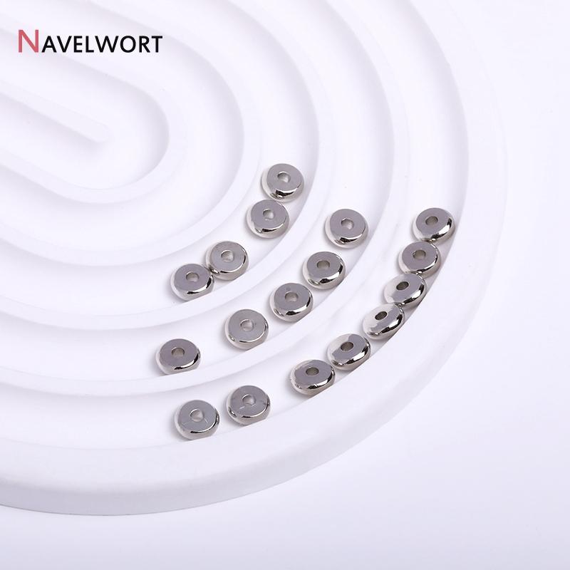 3/4/5/6/8/10mm Metal Flat Beads 14K/18K Gold Plated Spacer Beads For DIY Bracelet Necklace Making Accessories,Jewelry Materials