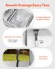 Stainless Steel Utility Sink, Rolling Single Bowl Commercial Kitchen Sink with Drawer, Faucet and Hot & Cold Water Pipe, Utility Basin for Garage,